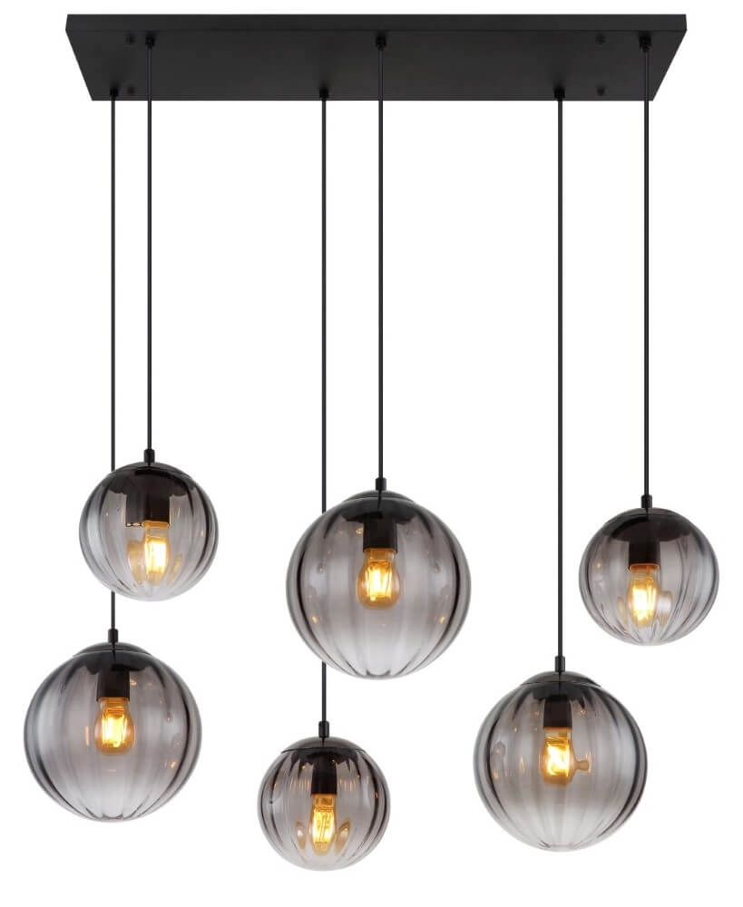 6-light pendant lamp Dallerta smoke glass Globo 9007371455560