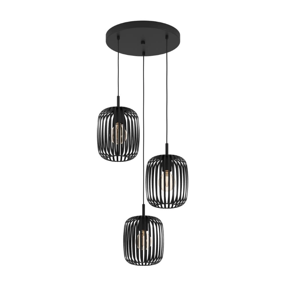 Black pendant lamp Romazzina 3-light