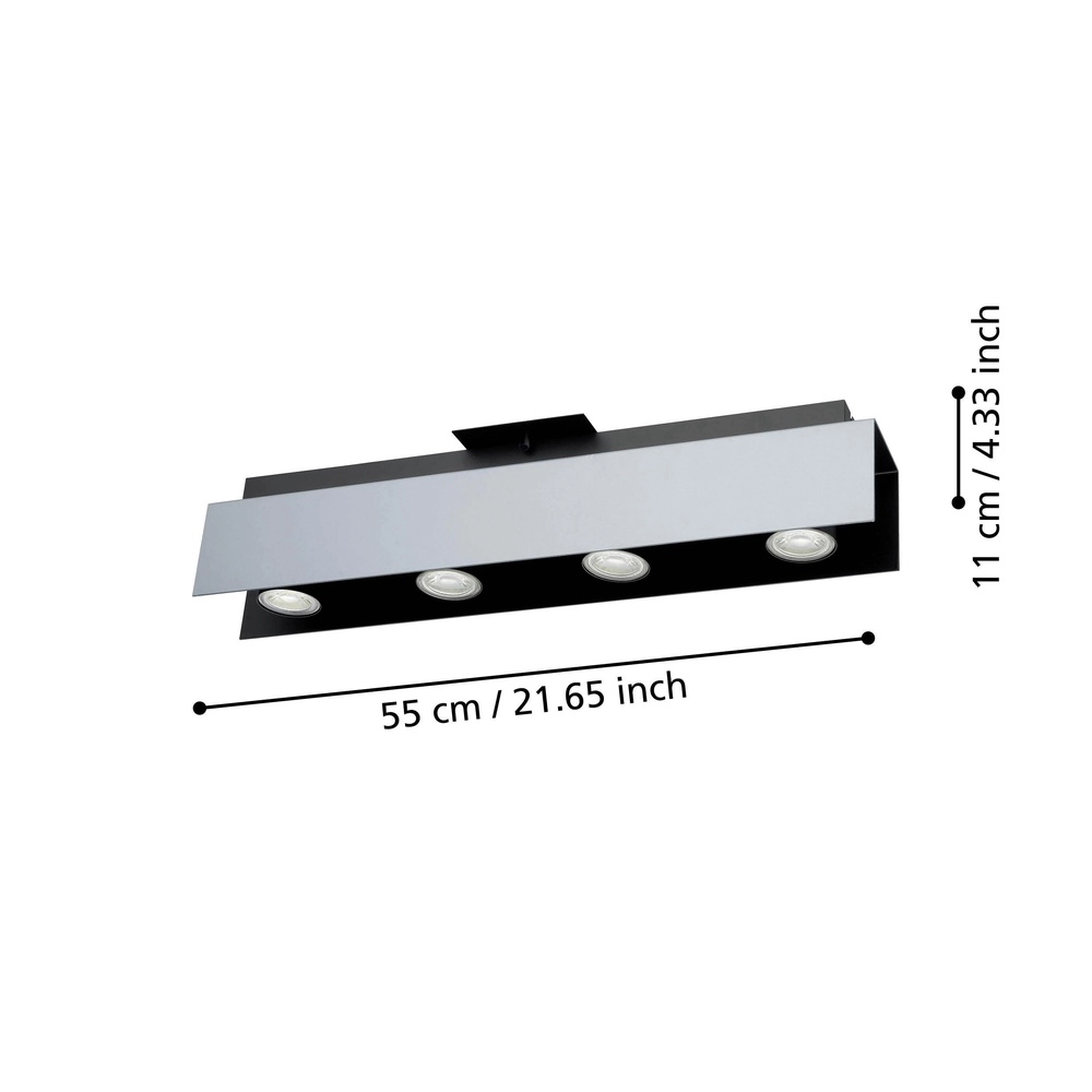 Ceiling lamp Viserba 4-light white and black Eglo 9002759973971