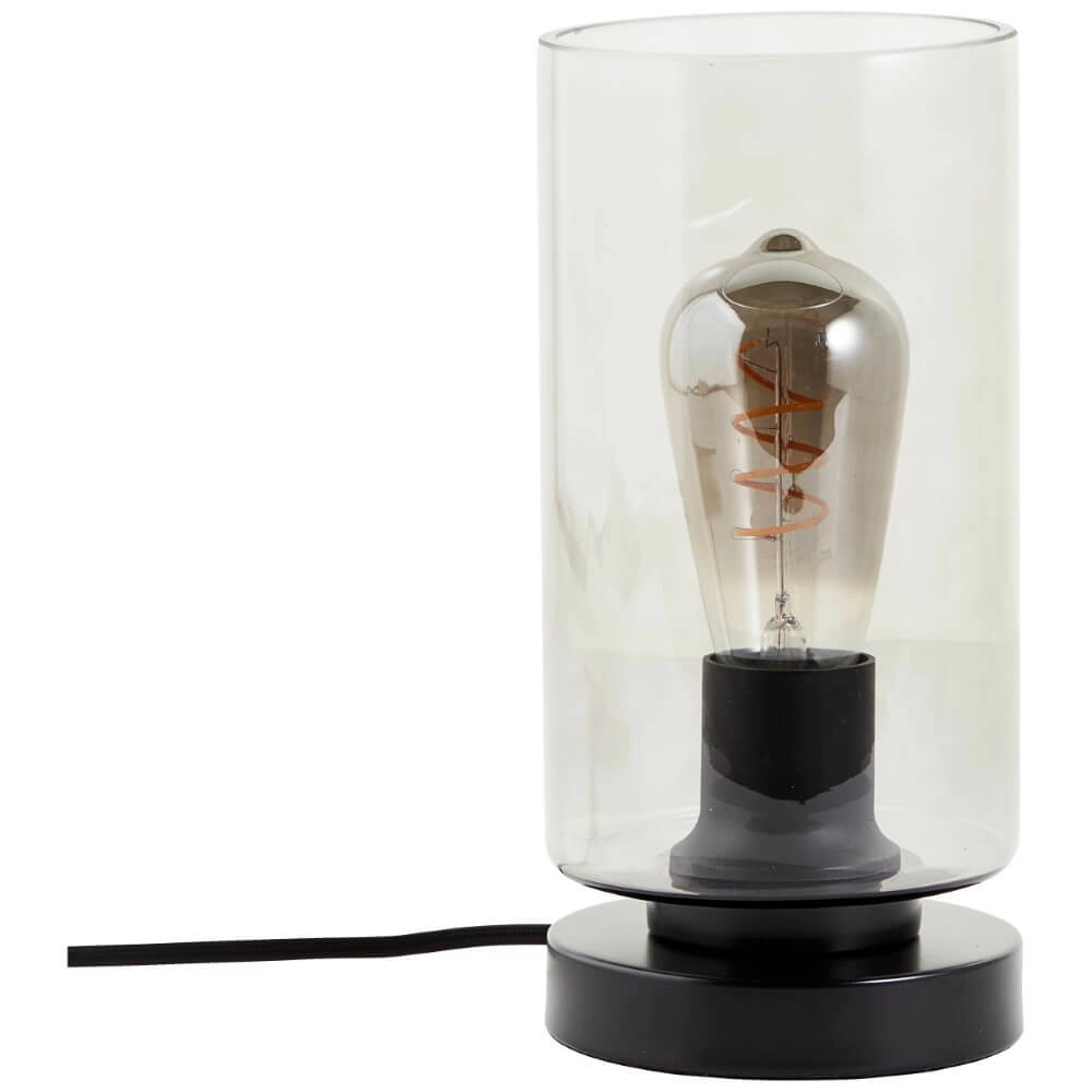 Table lamp Mesmer black with smoke glass Brilliant 4004353428432