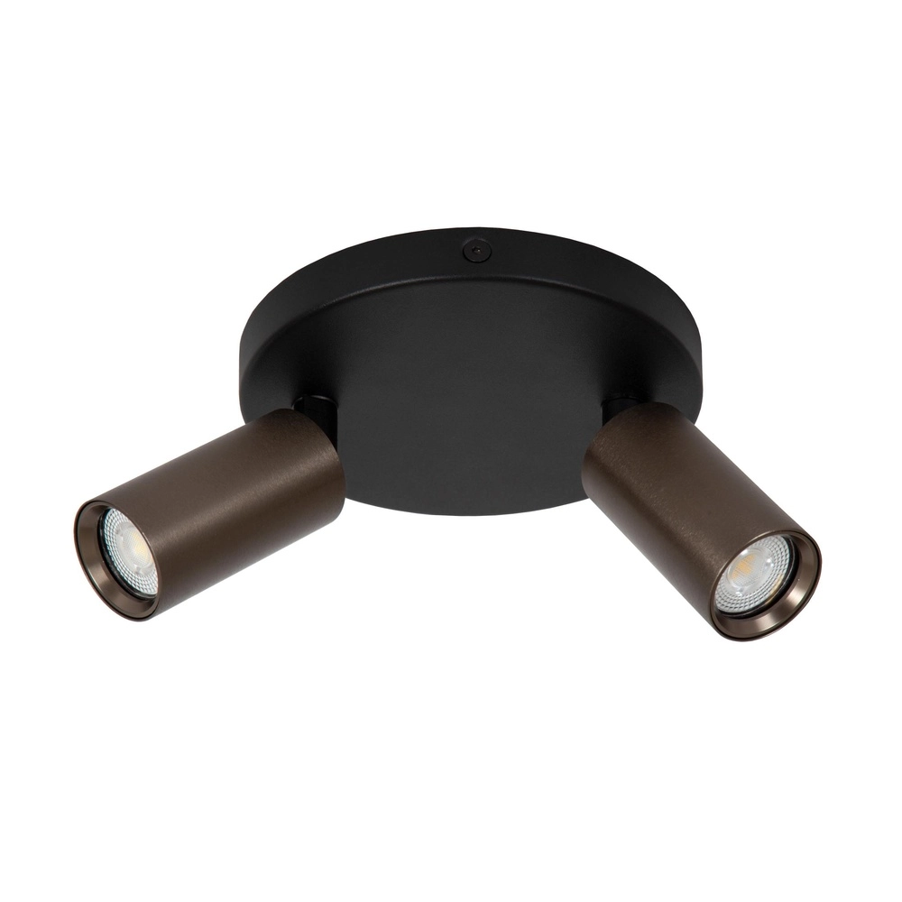 Ceiling spotlight Ritmo mini GU10 2-light coffee brown