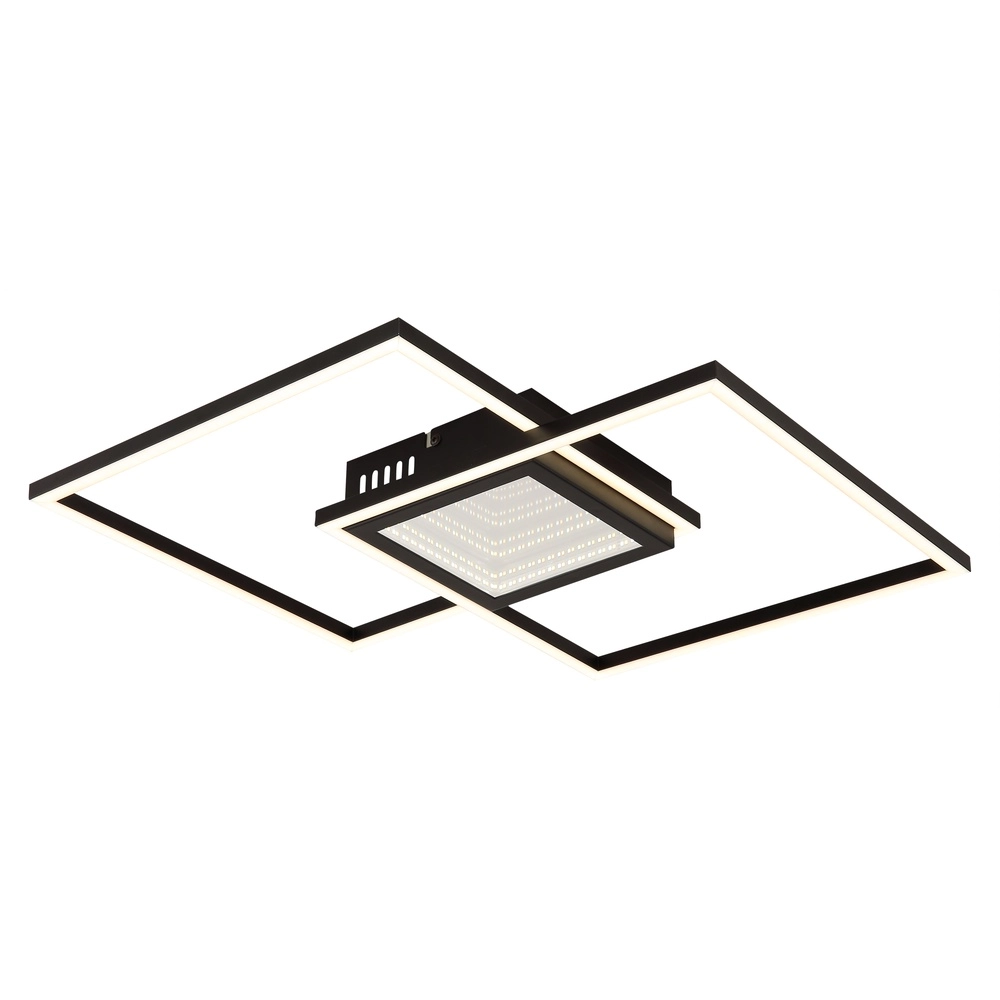 Modern ceiling lamp Saunders black square