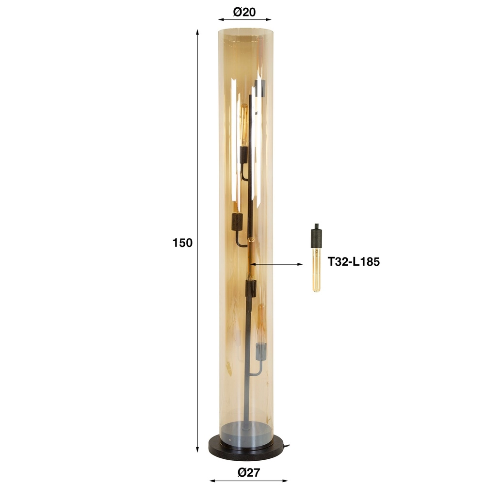 Glass floor lamp Tube 150cm Lyora 8716803511767