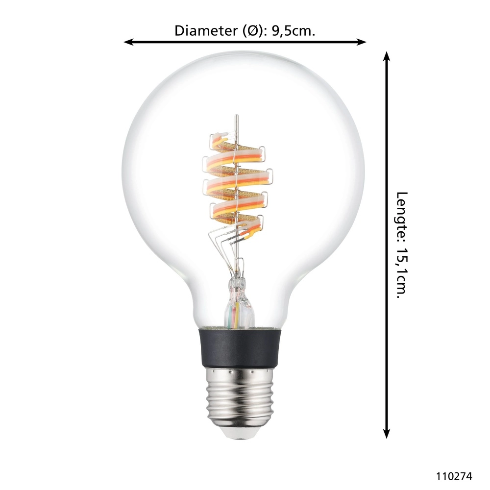 Led lamp ball Zigbee E27 4.9W - 400lm - 3000K - G95 Eglo 9008606305926