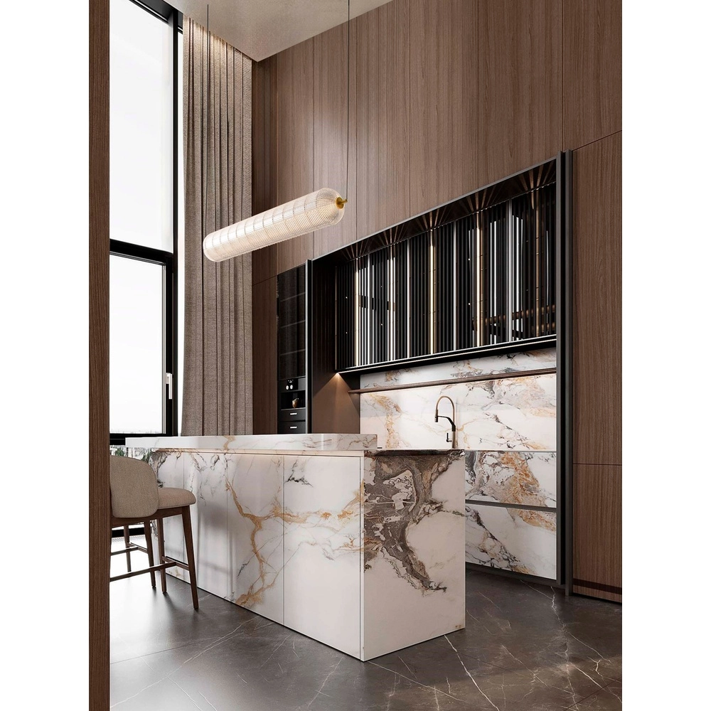 Unique pendant lamp Klelia Horizontal Gold