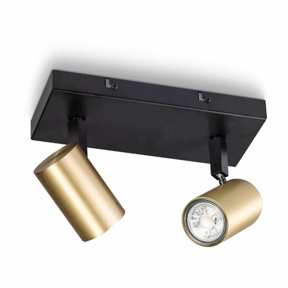 2-light ceiling spotlight The Common black with gold
