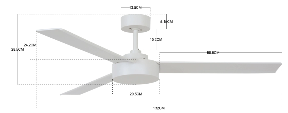 Sleek white fan Lagoon Ø 132cm IP55 Beacon 9333509136491