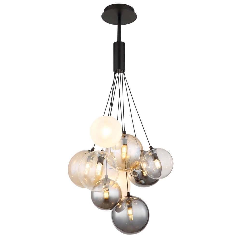 Black pendant lamp Ballgi glass
