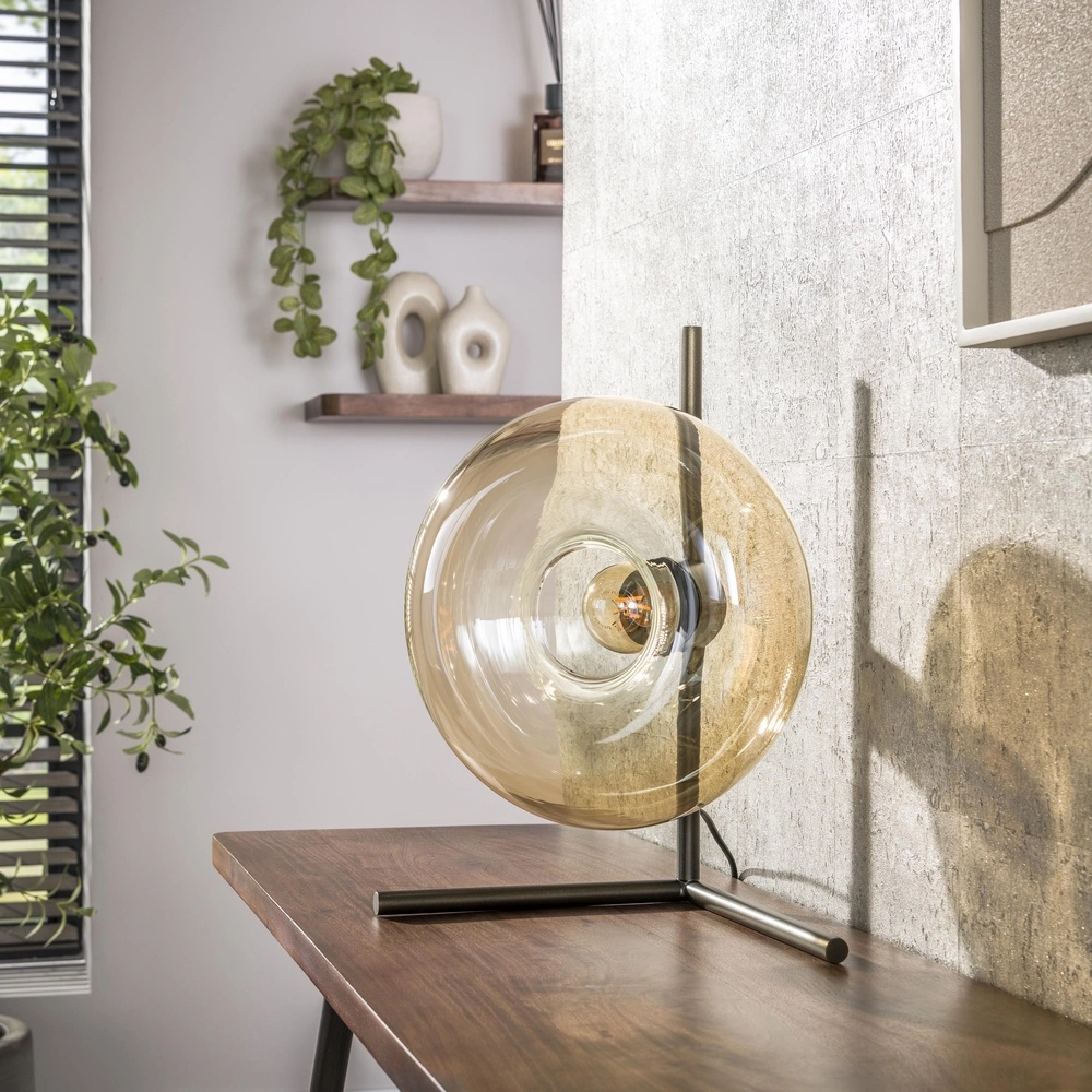 Glass table lamp Soll Ø 27cm - amber glass Lyora 8716803510906