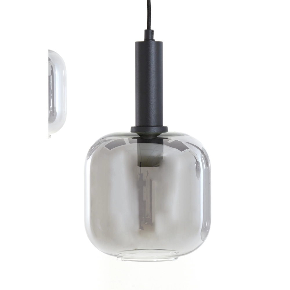 Dining table pendant lamp Lekar 5x E27 - black with smoke glass Light & Living 8717807638351
