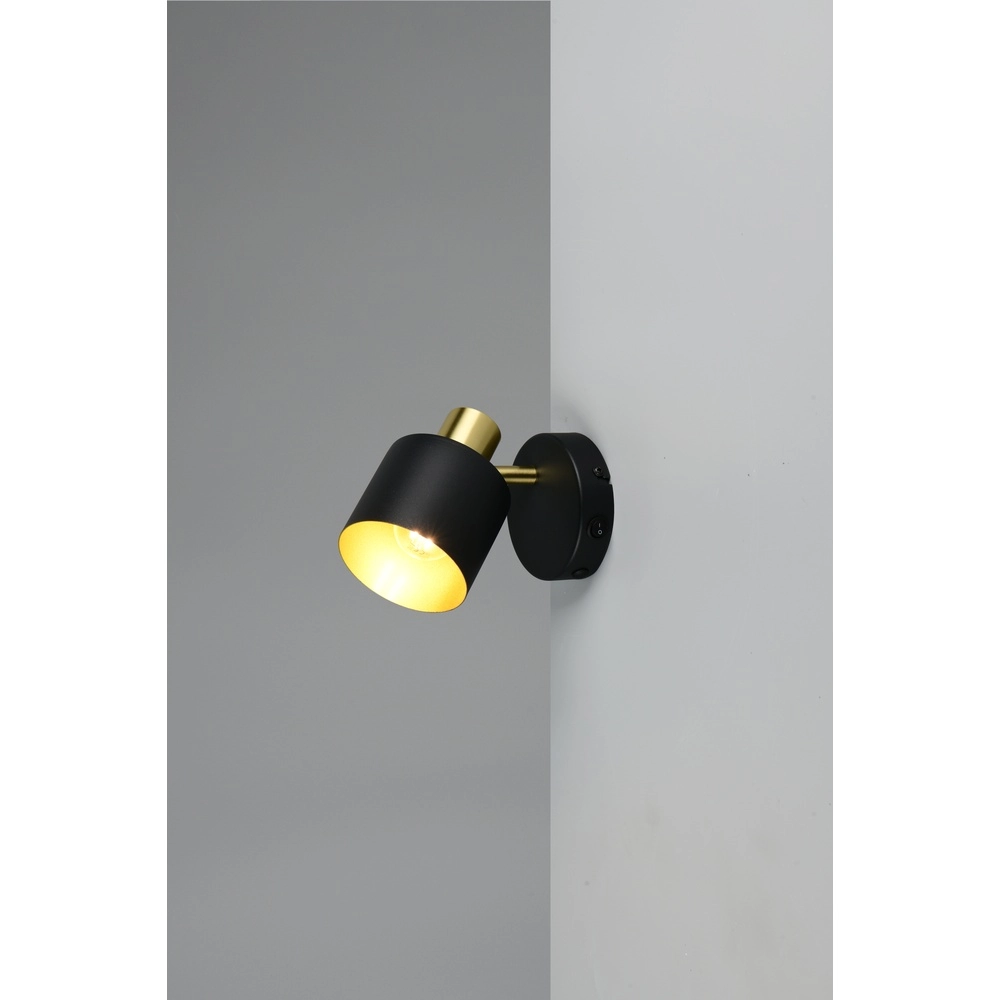 Wall spotlight Eva black with gold Trio 4017807654646