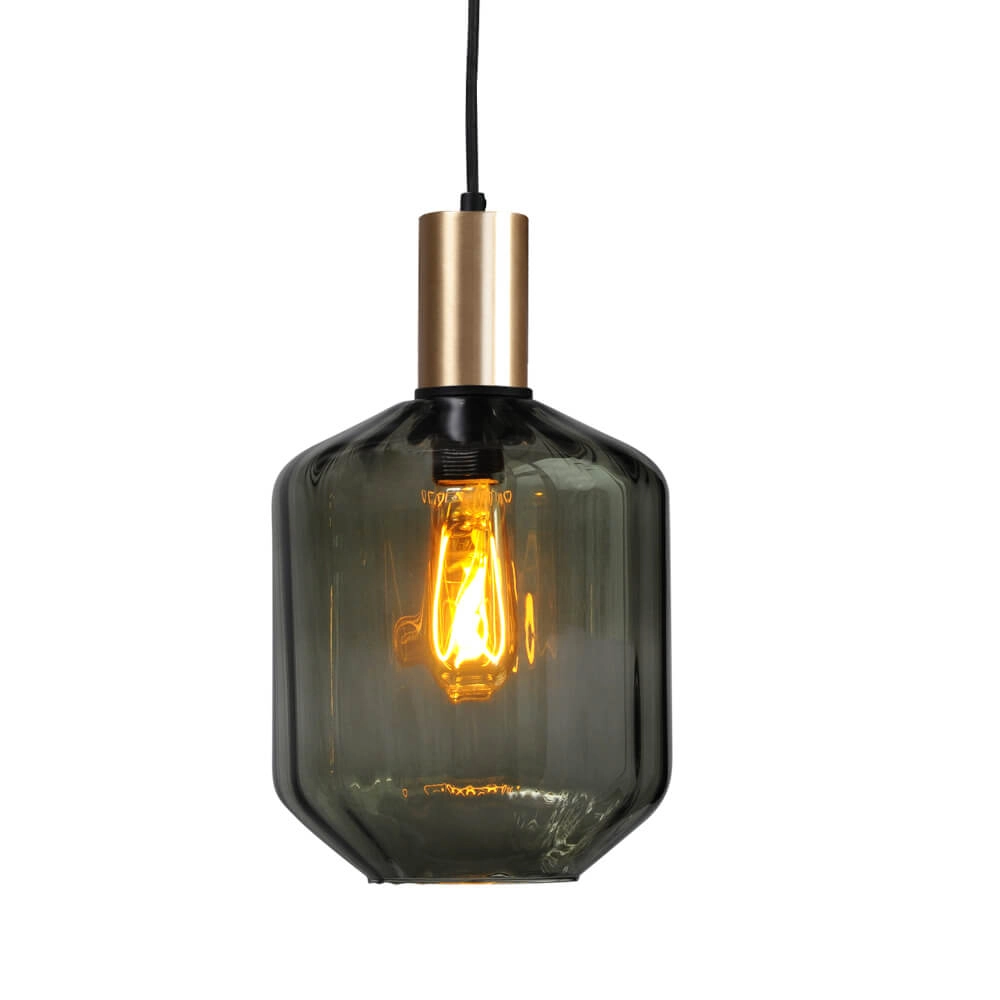 3-light hanging lamp - gold - Porto with different glasses Masterlight 8718121270111