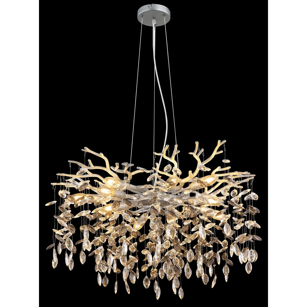 Pendant lamp Queena silver grey Ø 80cm Globo 9007371533671