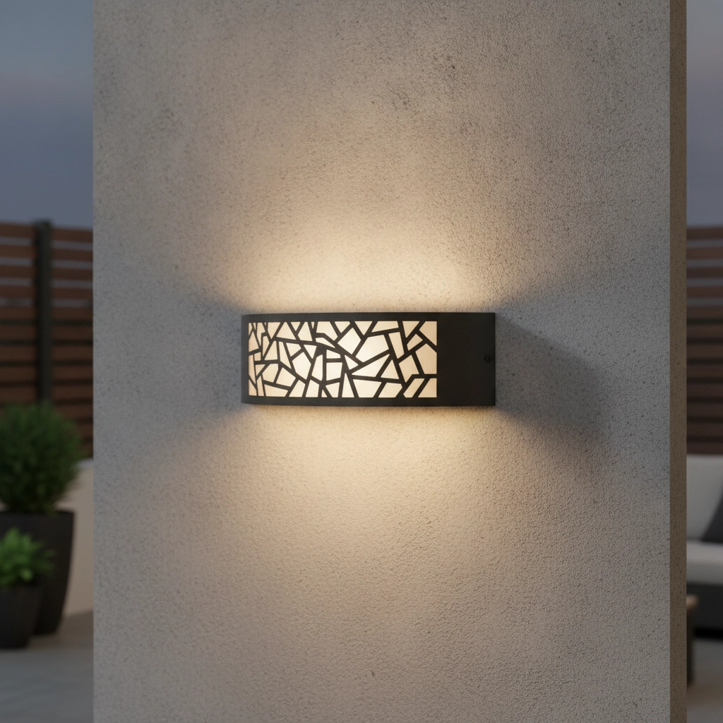 Grey wall lamp Zenith oval