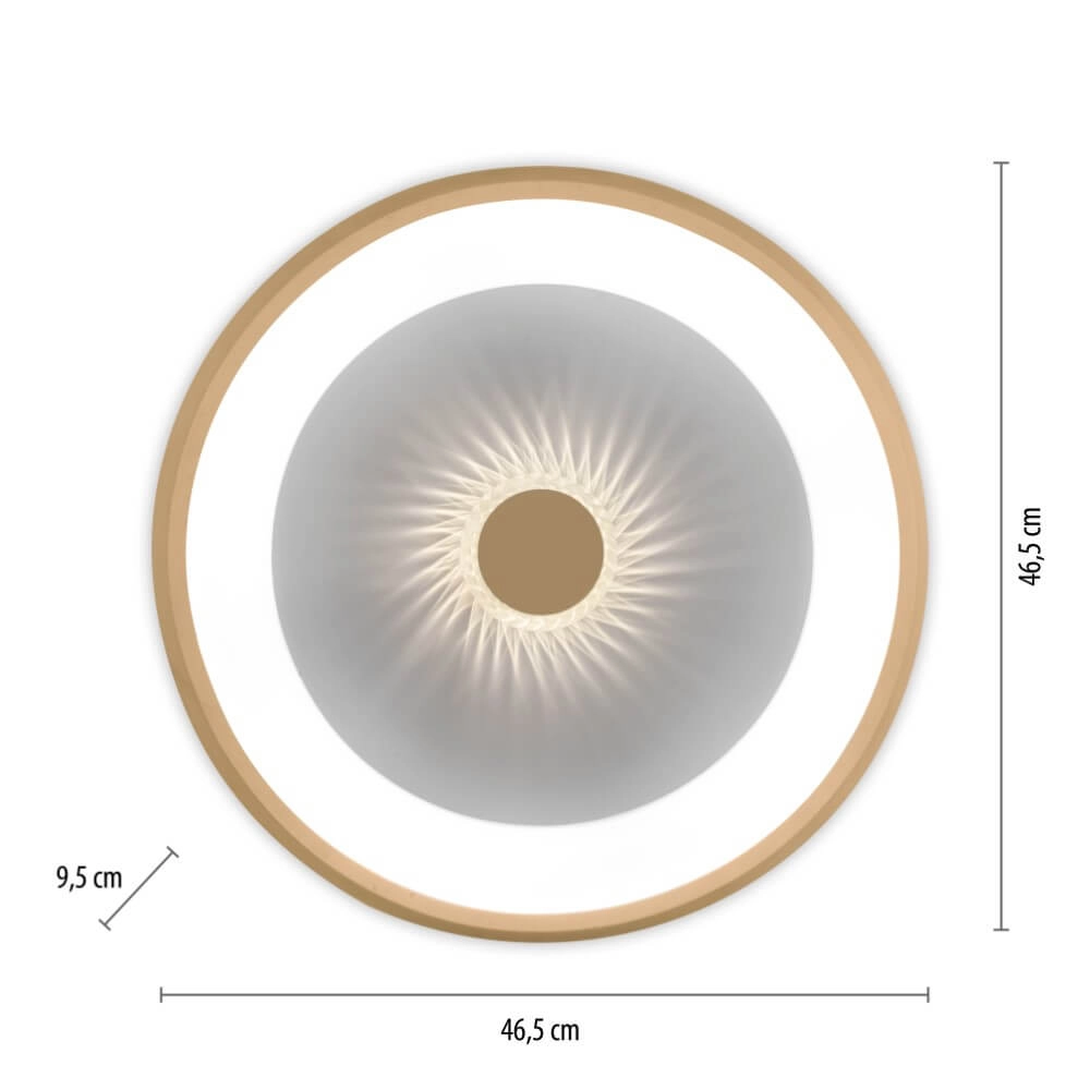 Round ceiling lamp Vertigo brass Ø 46.5cm Just Light 4043689994716