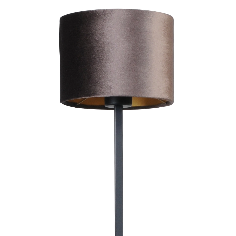 Black floor lamp Venus 150cm with brown lampshade Masterlight 8718121204260