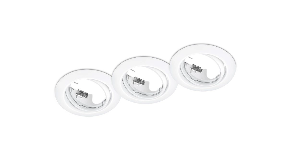 Set of round recessed spotlights Jura (3x) GU10 8.3cm white