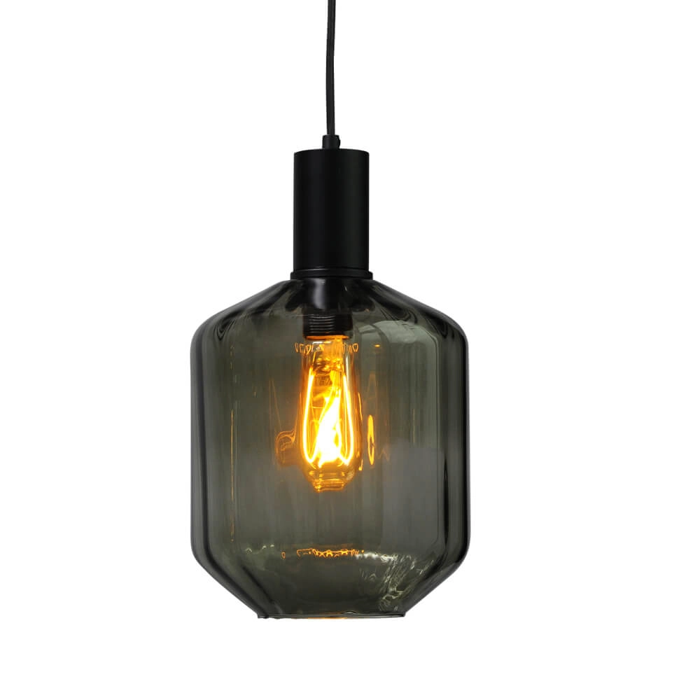 3-light hanging lamp - black - Porto with different glasses Masterlight 8718121270104