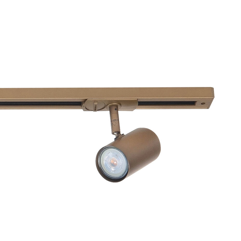 1-phase rail set 100cm Cilinder gold with 3 spots Highlight 8718379047220