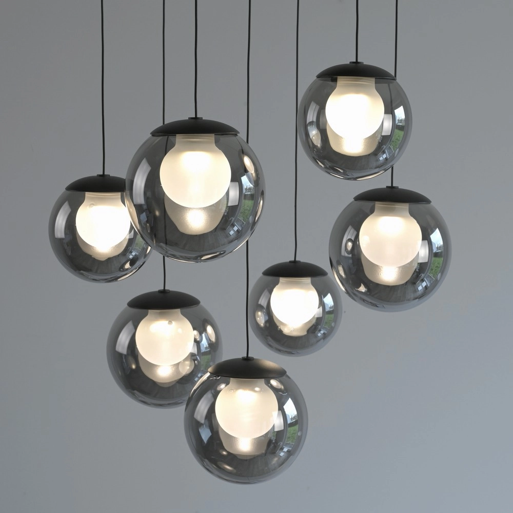 7-light pendant lamp Pure Popup mystic grey Paul Neuhaus 4012248396674