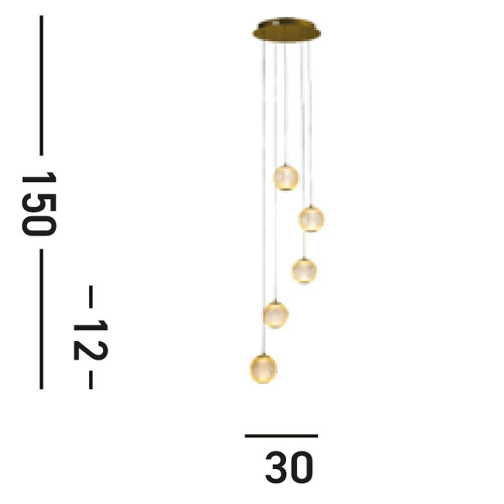 5-light vide pendant lamp Allure Oriental Searchlight 5053423273990