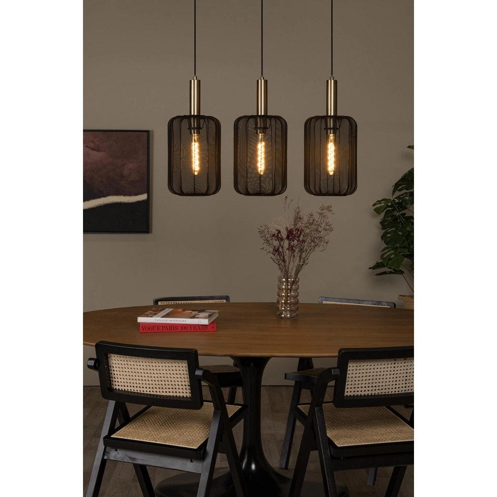 Pendant lamp 3-lights Corina Black Lucide 5411212032027