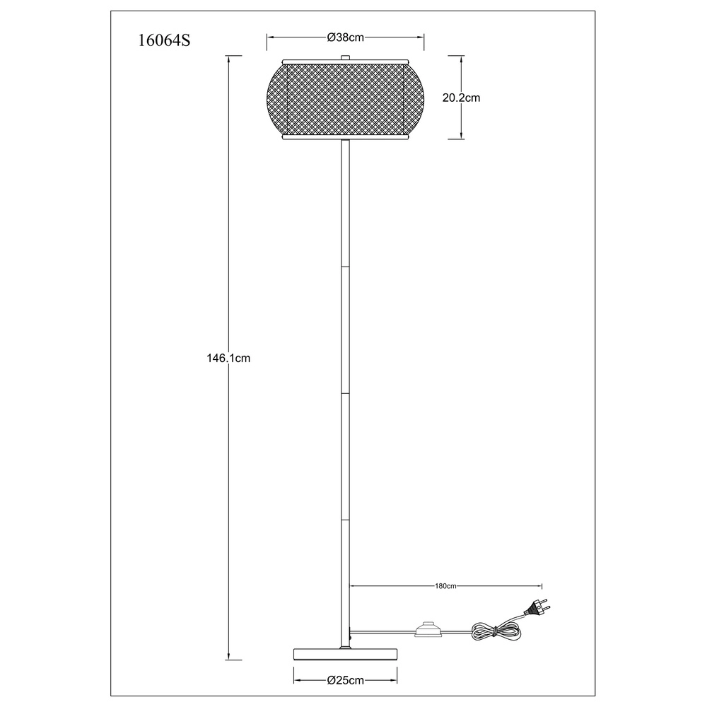 Floor lamp Bambora with bamboo Ø 38cm Globo 9007371569861