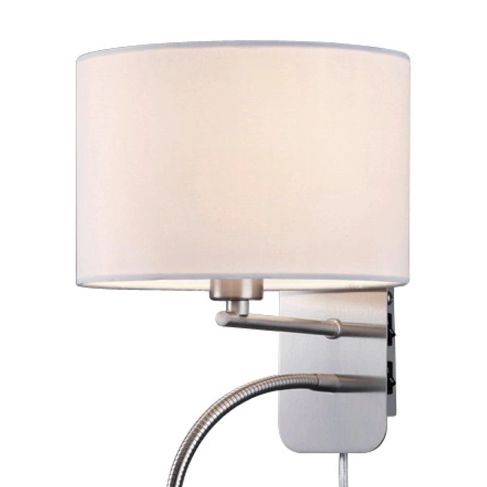 Wall lamp Series 2711 with reading lamp and white shade Trio 4017807247251