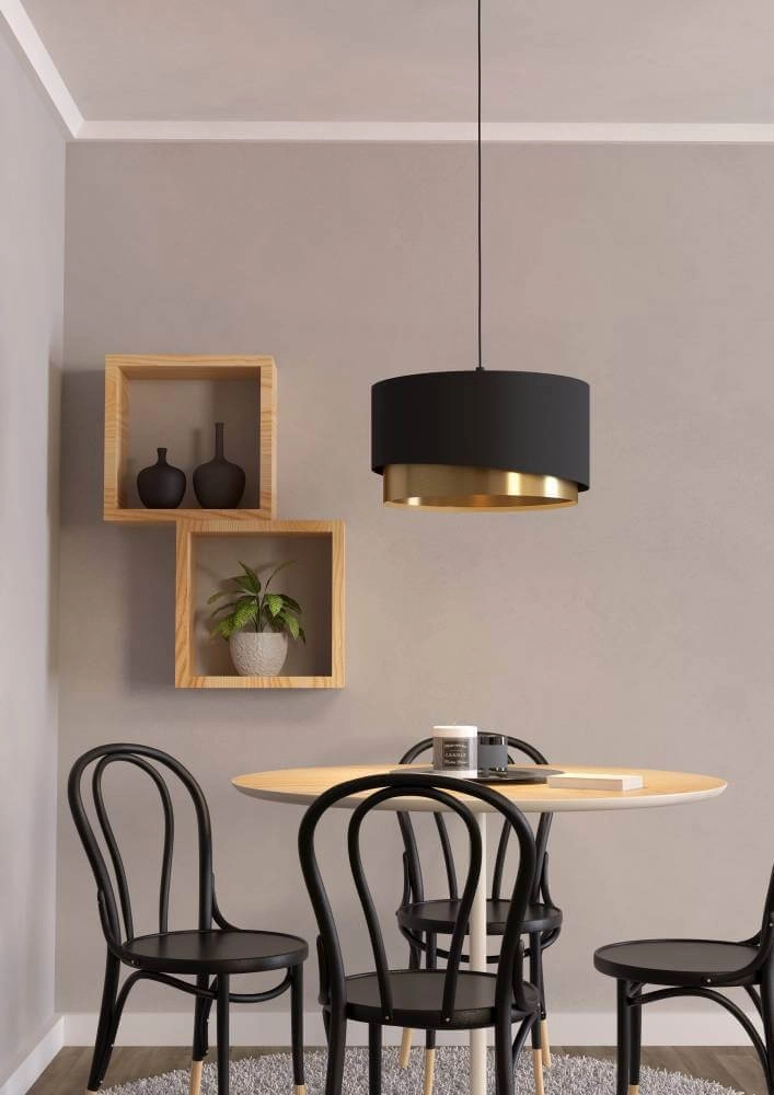 Hanging lamp black with gold Manderline Ø 45cm Stars of Light 9002759399252