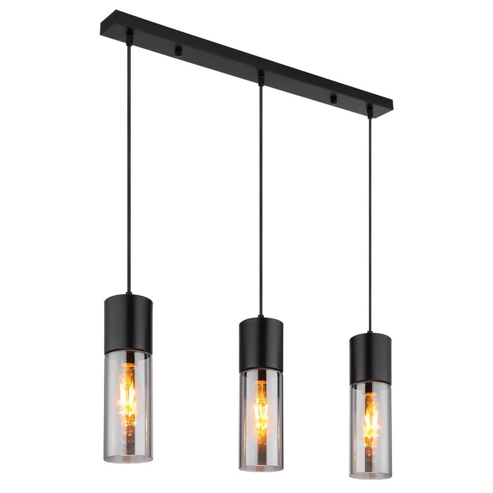 Sleek pendant lamp Annika 3-light black