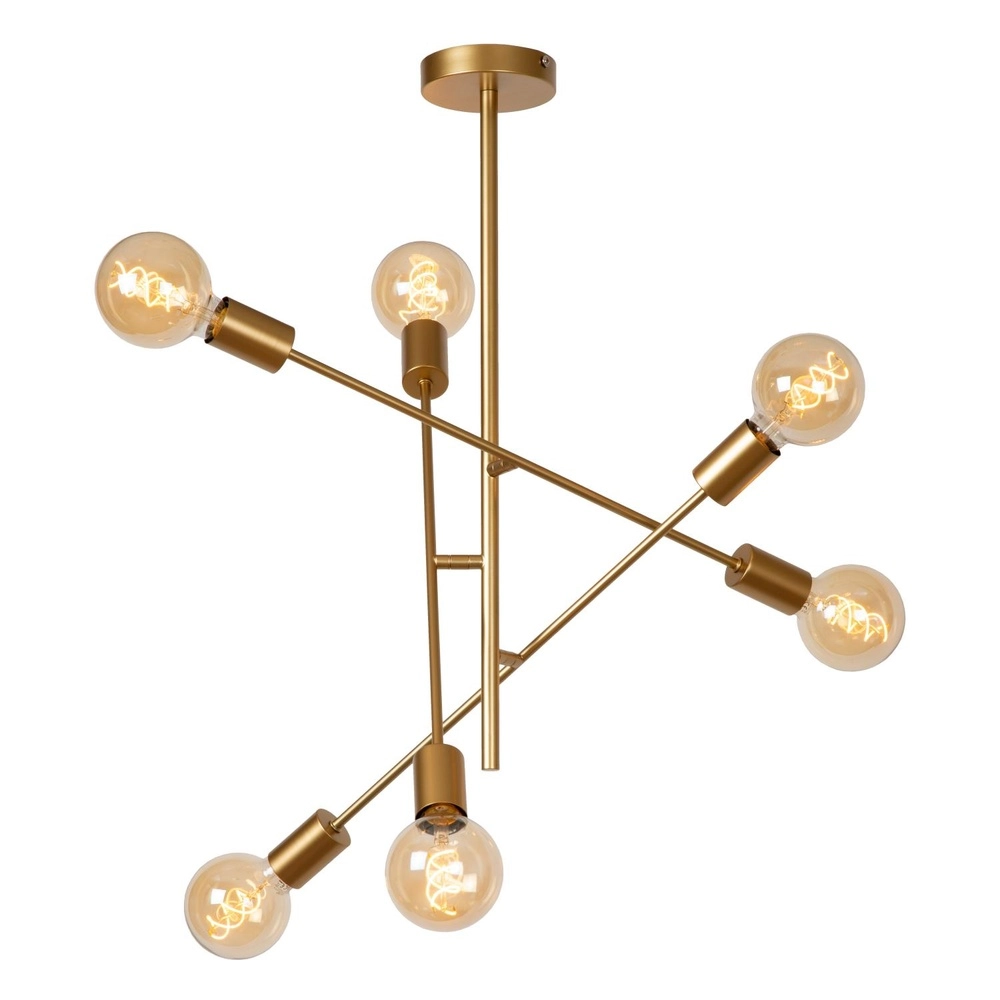 Ceiling lamp Lester 6-light gold Lucide 5411212211743