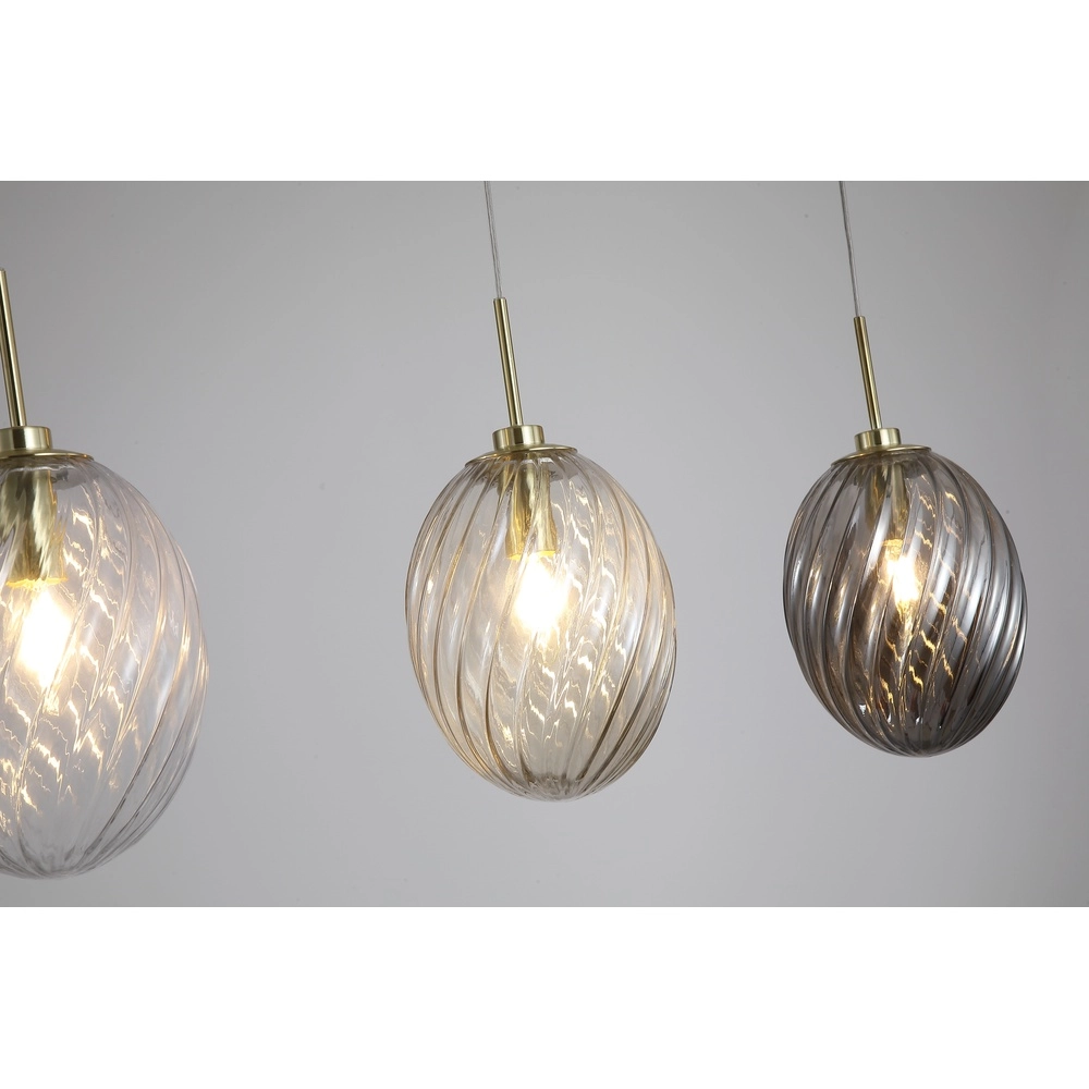 3-light pendant lamp Whirl Straight colored glass Searchlight 5053423299372
