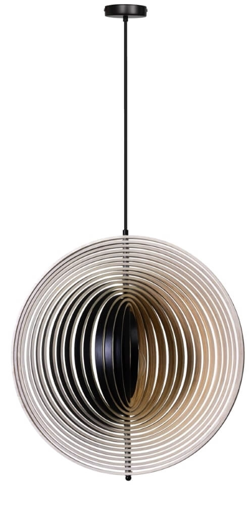 Desing pendant lamp Woody black with wood Ø 59cm ETH 8720195307549