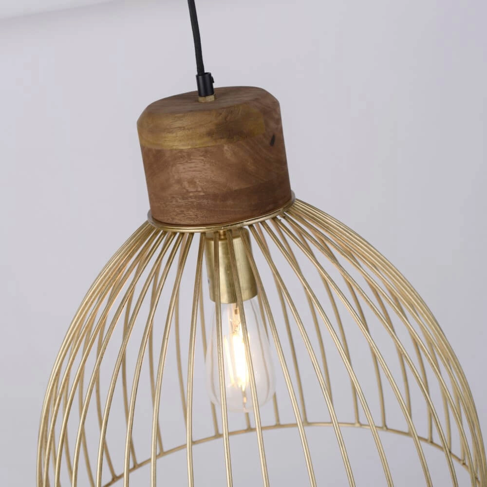 Pendant lamp Alami Brown brass Just Light 4043689976125