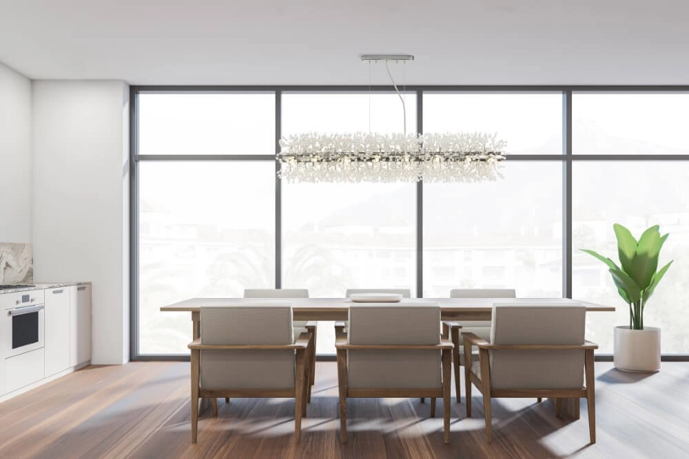 Design pendant lamp Sunburst 1m chrome Searchlight 5053423250755