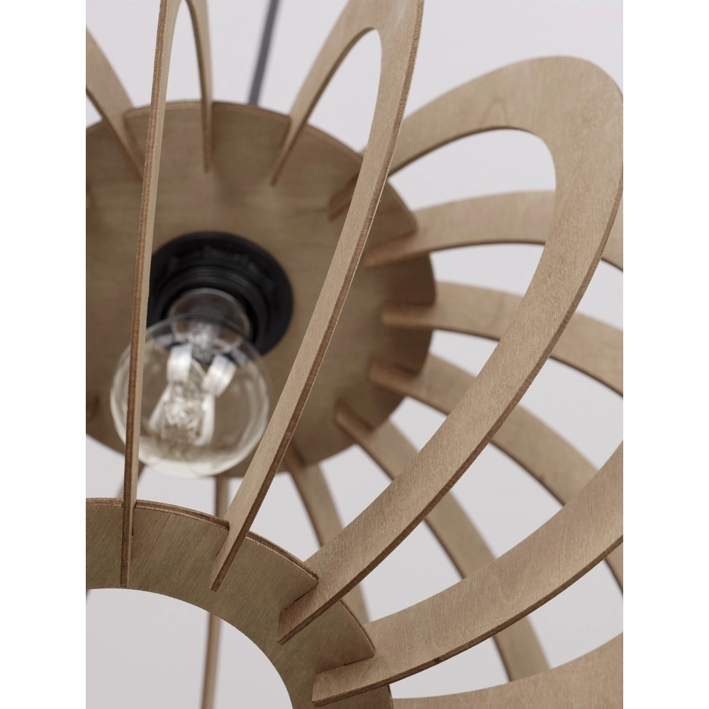 Wooden pendant lamp Ottoline dark Ø 40cm Lyora 5212017436207