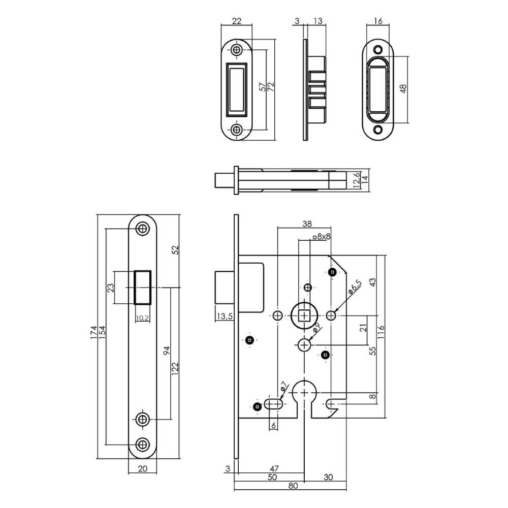 Lock case cylinder Domus magnet stainless steel rounded Intersteel 8714186463178