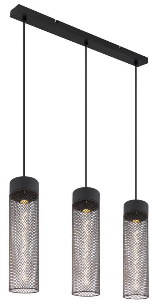 3-light pendant lamp Hans black