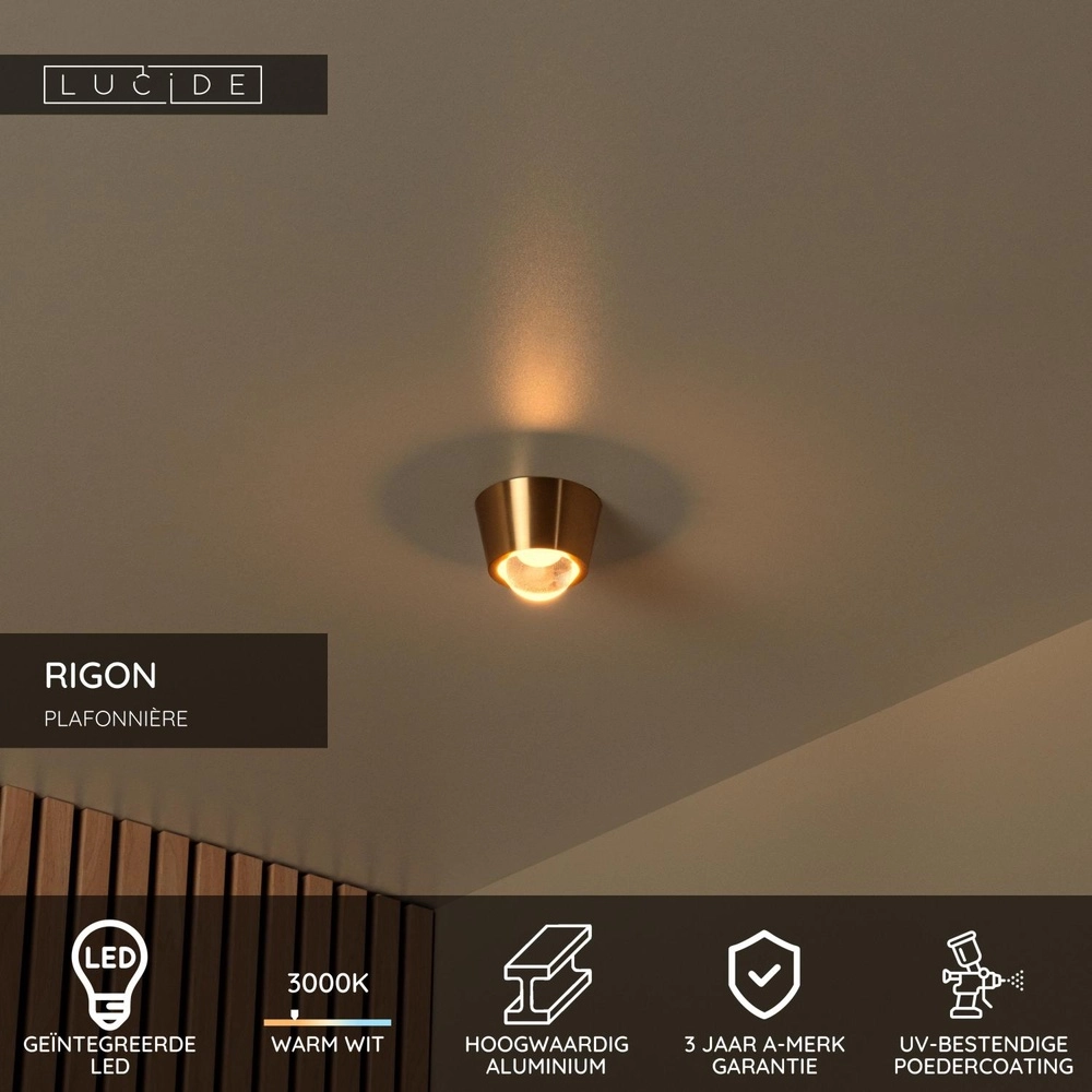 Ceiling lamp Rigon Gold Lucide 5411212040640