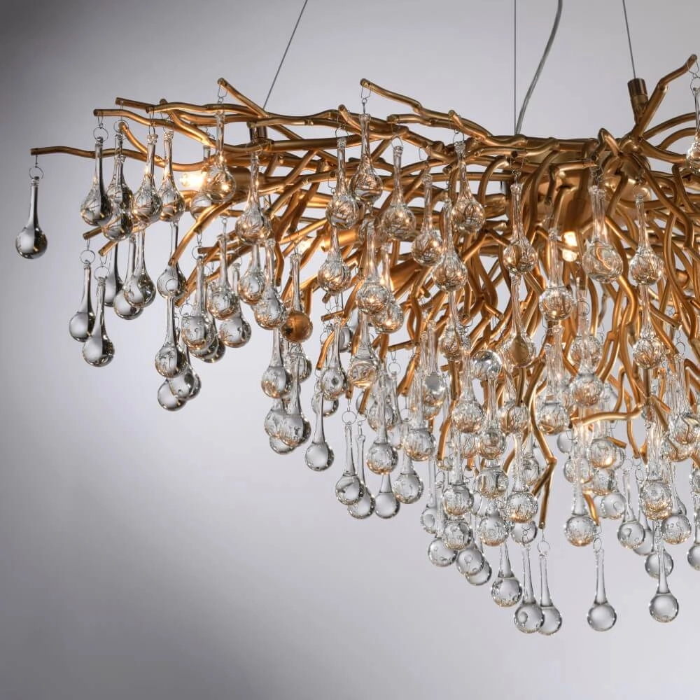 Unique chandelier Icicle Antique brass Paul Neuhaus 4012248352120