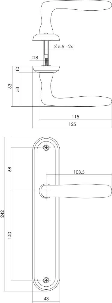 Retro door handle Bjorn nickel matt Intersteel 8714186168004