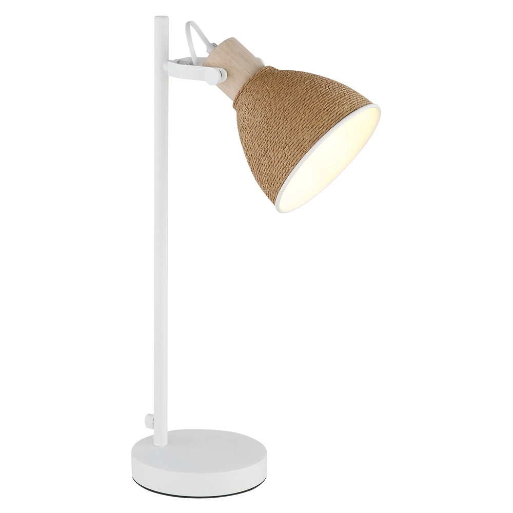 Desk lamp Lyndon White with rattan