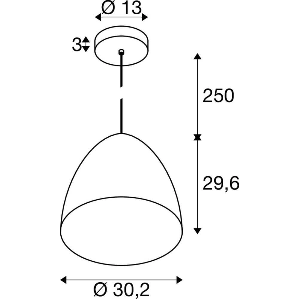 Sleek pendant lamp New Para Cone 20 black Ø 20cm SLV 4024163293525