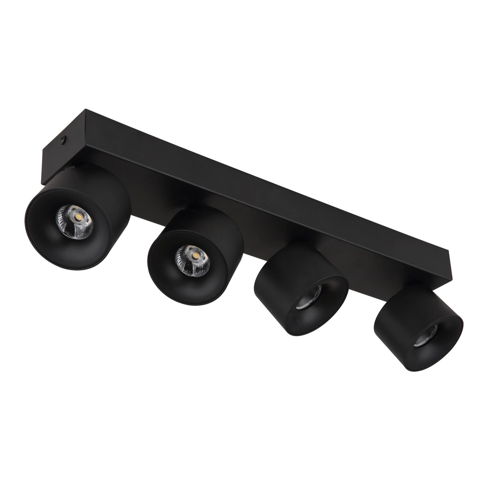 Sleek ceiling lamp Rae 4-light black Globo 9007371459643