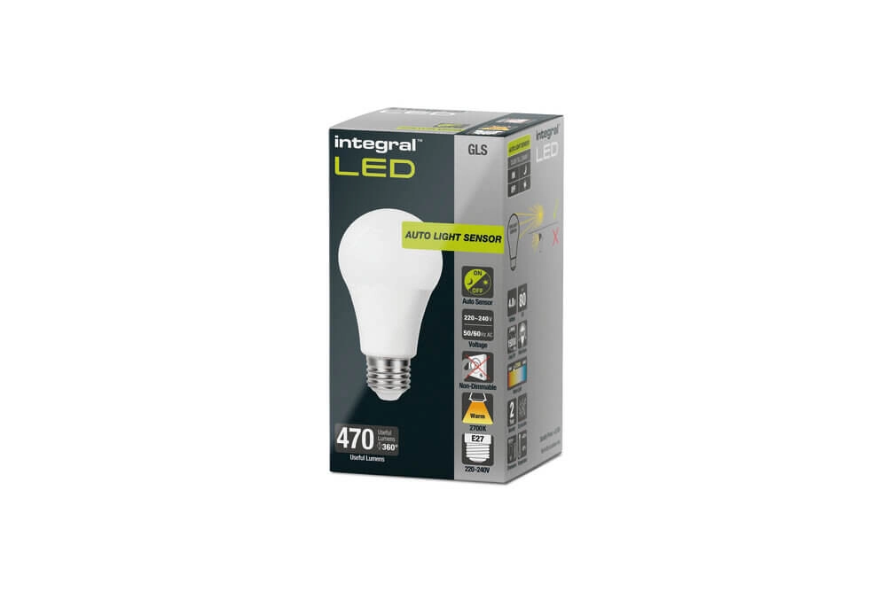 LED lamp 4,8W - E27 - 470lm - 2700K with twilight sensor Lyora 5055788322269