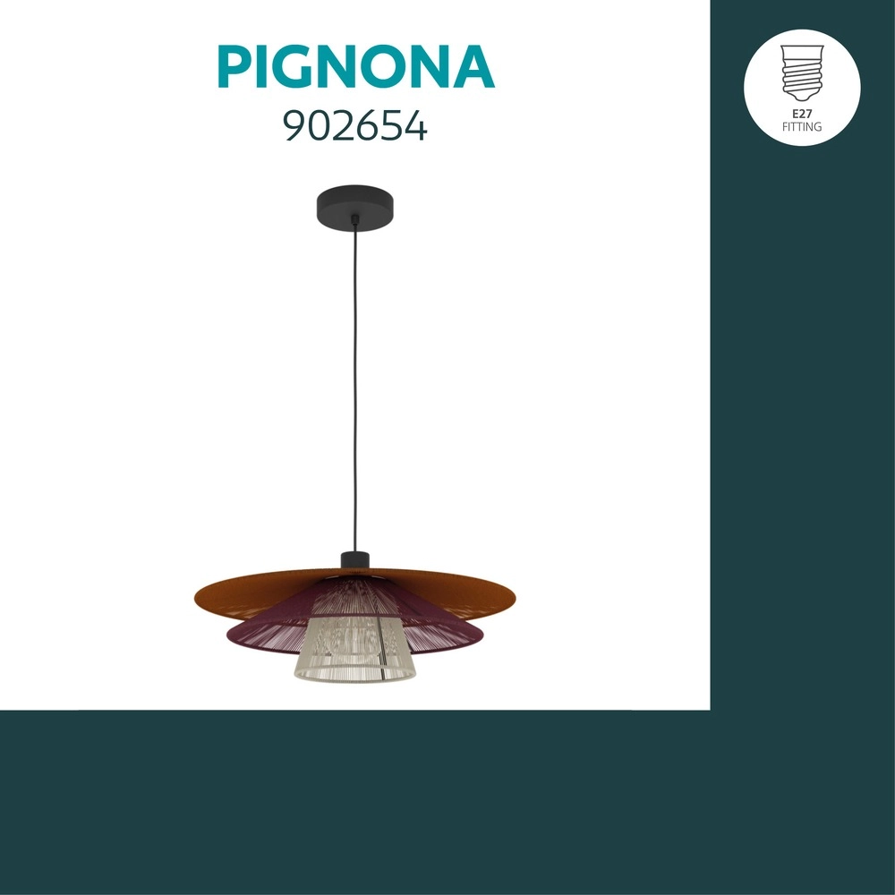 Wire pendant lamp Pignona Ø 50cm coloured Eglo 9008606391158