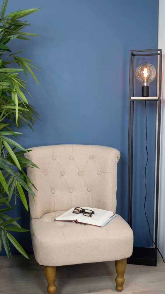 Floor lamp Libertad black with wood Eglo 9002759997984