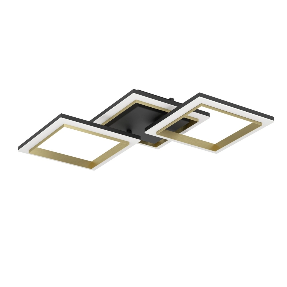 Ceiling led lamp Calliera Square - Black with Gold