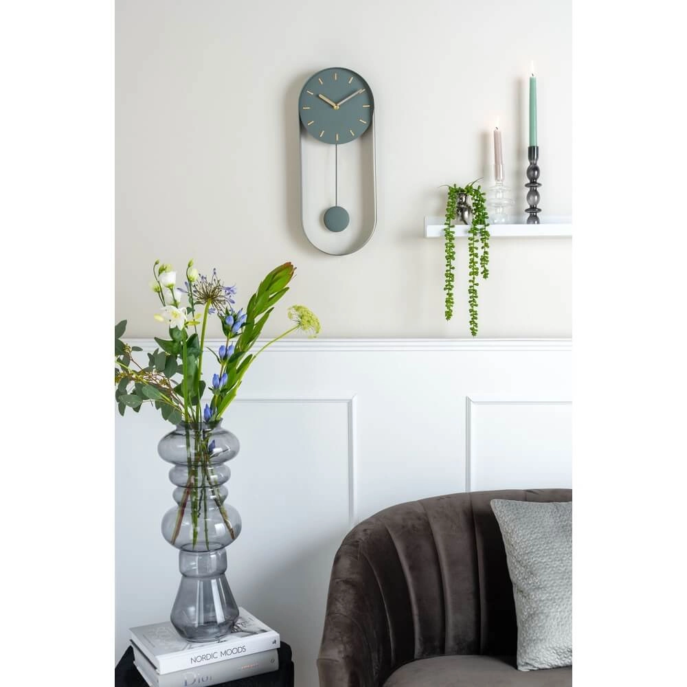 Wall Clock Pendulum Charm green - Ø 20 x 50cm Karlsson 8714302696664