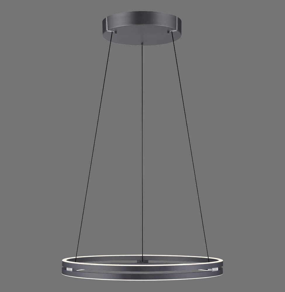 Sleek hanging lamp Pure E-Loop gray Ø 70cm Paul Neuhaus 4012248372289